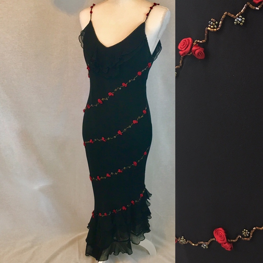 Elegant Ice Beaded Tango Style Evening Dress Sz 10